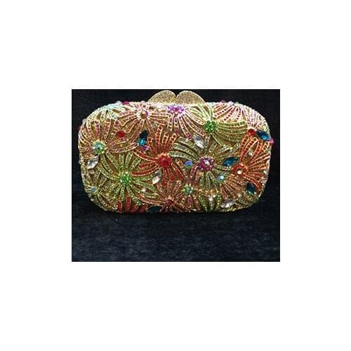 Blue Diamond Women Crystal banquet Evening Bags Bridal Wedding Party Cocktail Minaudiere Handbag and Purse Metal day Clutches