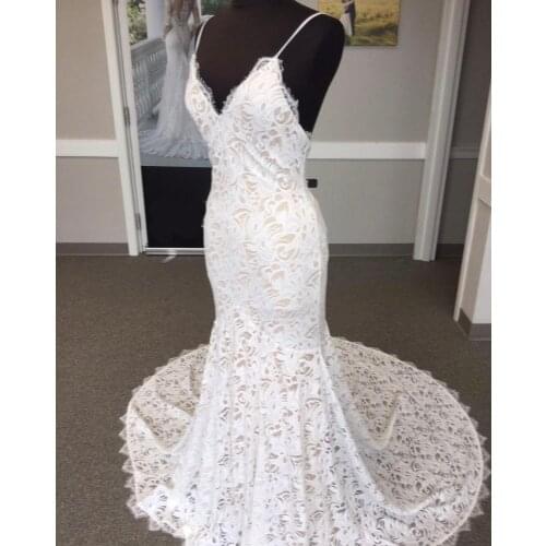 Beach Bridal Wedding Dress 2021 Mermaid Lace vestidos de novia Flexibility Designer robe de soirée de mariage Backless Spaghetti
