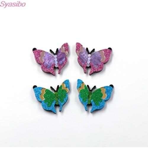 1pair/) Butterfly For Earrings Vintage Galaxy Gitter Acrylic Party DIY