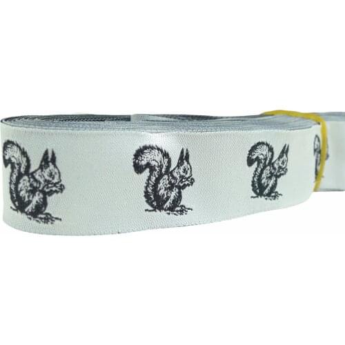 10 Meters 7/8'' 22mm Squirrel Pattern Dog Collar Woven Jacquard Ribbon