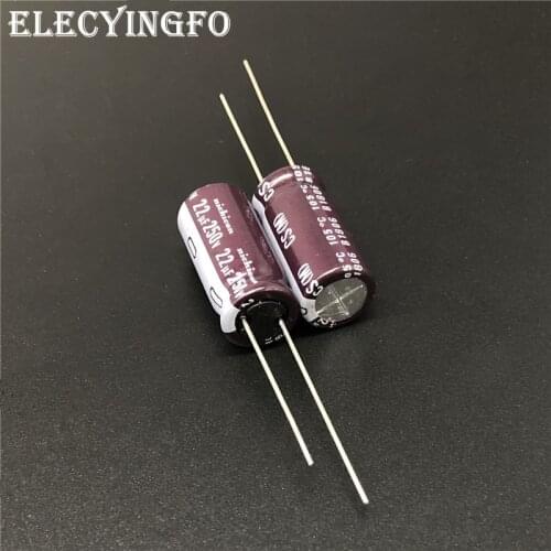 10pcs/100pcs 22uF 250V NICHICON CS Series 10x20mm High Ripple Current High Reliability 250V22uF Aluminum Electrolytic capacitor