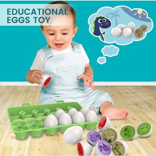 12 Pcs Infant Matching Eggs Montessori Educational Toys For Children Color Shape Recognize Toddler Intelligent Learning Puzzle