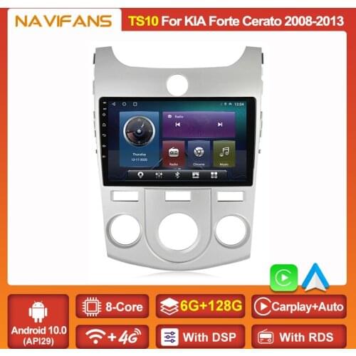 4G+128G Android 11 DSP Car Radio For KIA Cerato 2 Forte MT AT porte koup 2008-2013 Multimedia Player Navigation GPS Head Unit FM