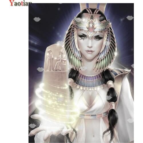 5D Diamond Painting Beautiful Woman Diamond Mosaic Cross Stitch Handmade Rhinestones Egyptian Queen Pictures Full Drill Square