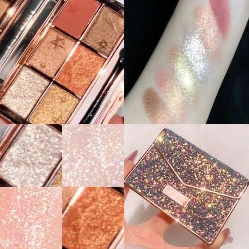 6 Color Eyeshadow Palette Glitter Shimmer Matte Pearlescent Pigmented Eyeshadow Pallete Metallic Shiny Makeup Palette Cosmetic