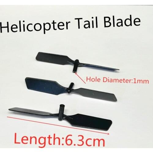 Free Shipping 3pcs Tail Blade Propeller Props Rotor Fan Length 6.3cm 63mm 1mm R/C Spare Parts For RC Helicopter Accessories Toys