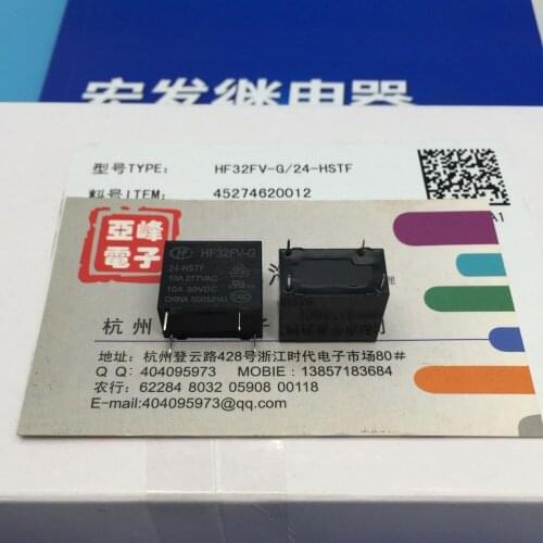 Free shipping lot (10 pieces/lot) HONGFA HF HF32FV-G-24-HSTF 24VDC 4PINS 10A Power Relay original New