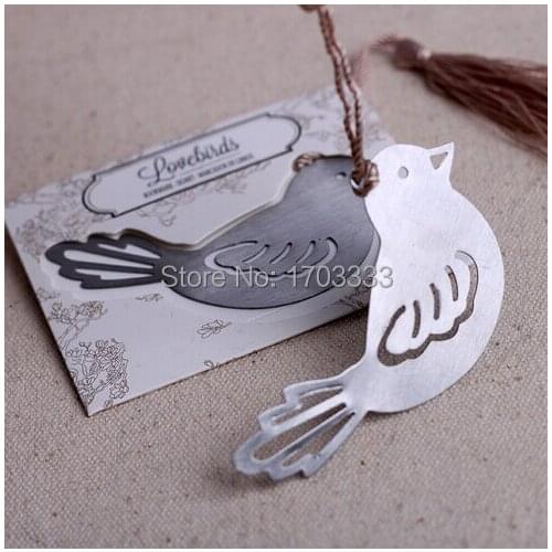 Free Shipping New arrival 500PCS/LOT love bird Bookmark Wedding party favors gifts guest present