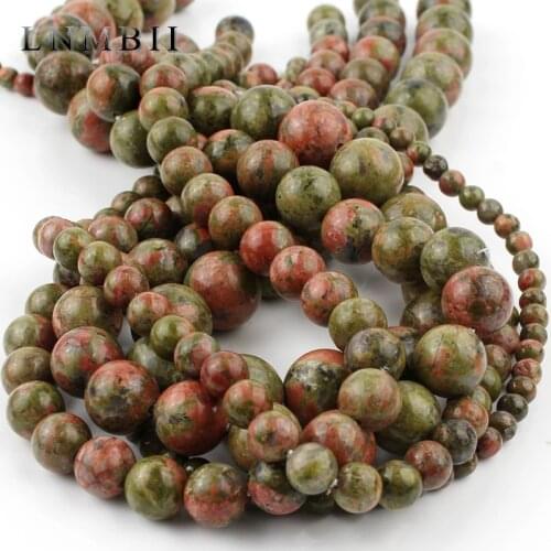 Natural Stone Green Unakite Beads Round Loose Spacer Beads For Jewelry Making 4 6 8 10 12mm DIY Bracelets Earrings 15"Inches