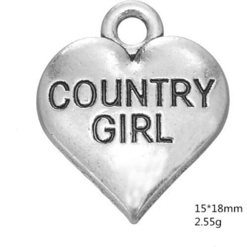 Country Girl Charm Pendants Jewelry Making Finding DIY Bracelet Necklace Earring Accessories Handmade Tools 3pcs