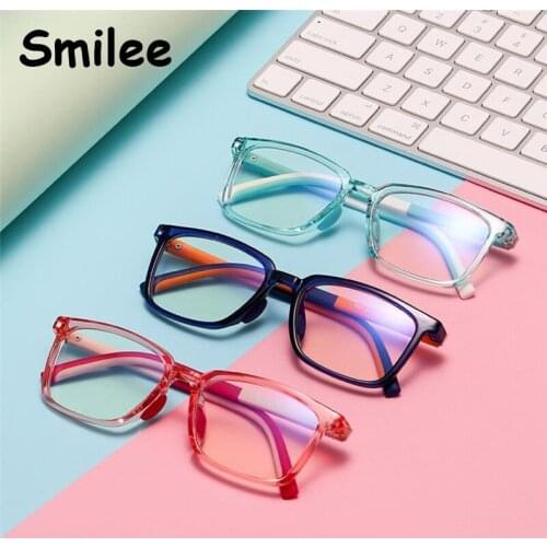 Kids Anti blue light glasses Square fashion boys and girls Phone Computer Glasses Transparent Optical Eyeglasses Frame