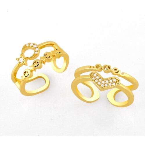 EYIKA New Design Double Star Moon Open Ring for Woman Girl Fashion Korean Finger Jewelry Accessories Wedding Party Heart Anillo