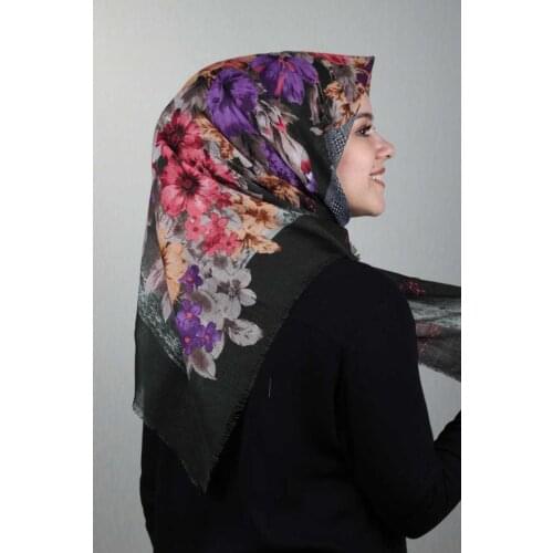 FOMARA SHİNE PATTERNED SILVERY LINEN SCARF-DESEN-05-RENK-04