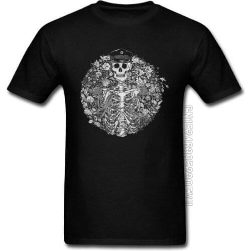 The General T-shirts Skeleton Skull 3D Print Leisure Tops & Tees Black Tshirt For Men Big Size Sleevd Normal T Shirt Navy Blue
