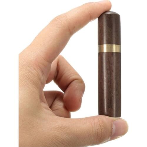 HOT-Ebony Wood Toothpick Holder Bucket Mini Box Hiking Portable Craft Handmade Gift 8*1.8cm