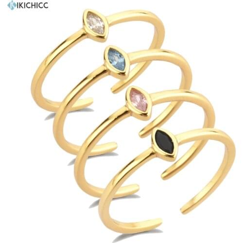 KIKICHICC 925 Sterling Silver Gold Zircon CZ Crystal Oval Resizable Rings Wedding Luxury Jewelry Slim Finger Jewels Gift Party