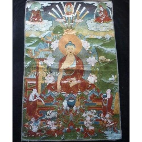 Chinese Antique collection the Thangka embroidery buddha diagram