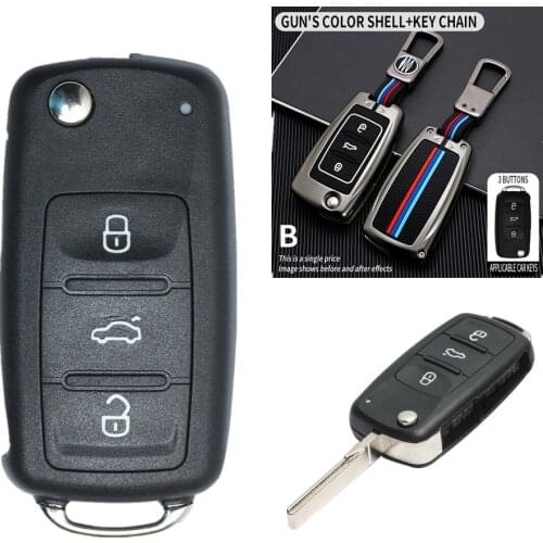 Car Remote Key Shell Key Case for VW Caddy Eos Golf Jetta Polo Tiguan for Skoda Rapid Superb Octavia Fabia for Seat ibiza Leon
