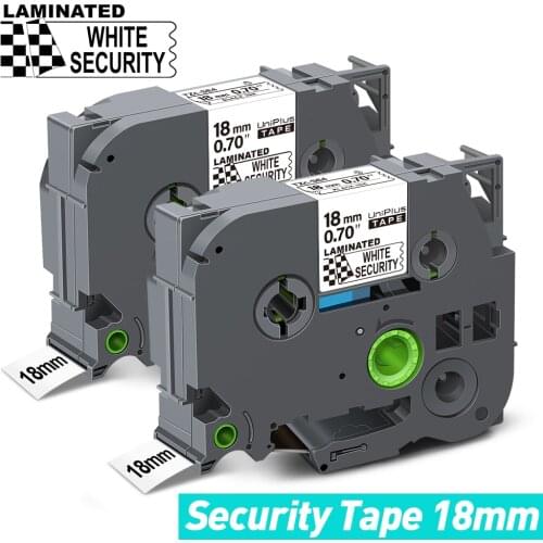 UniPlus 2PK Document File Leave a Trace Label 18mm Labeling Tape SE4 Compatible Brother PT Label Maker SE4 Security Tape Sticker
