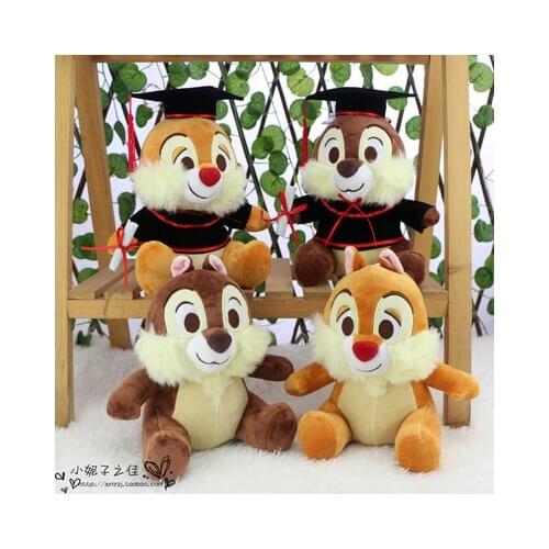 Disney Chip Dale Graduation Fashion Anime Stuffed Plush Dolls Cartoon Doll Toy Baby Kids children Birthday Gifts