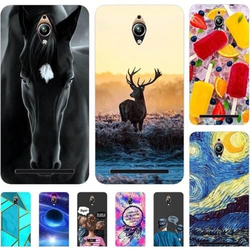 Fashion Bumper Cute Case For ASUS Zenfone GO ZC500TG Z00VD 5.0" Case Soft Silicone Cat Horse Flower Cover Back Shell