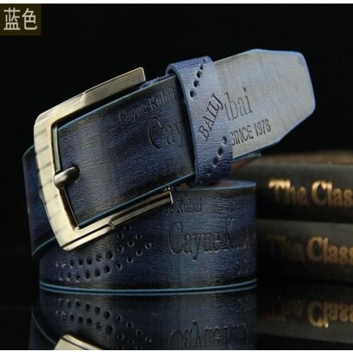 Pin buckle belt mens belt casual fashion antique belt retro hollowed out popular manufacturers wholesale