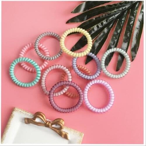 New arrival(5pcs/lot)Korean style fashion girl candy color hair rubber rope telephone Hair ring line Elastic hairband
