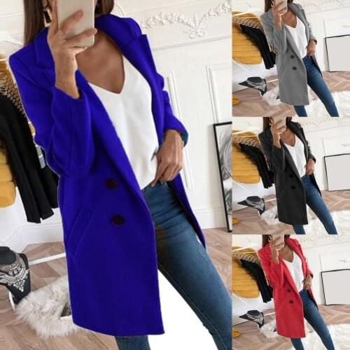 Autumn Winter Women Solid Color Long Cardigan Warm Overcoat Blazer Jacket Coat куртка женская весна