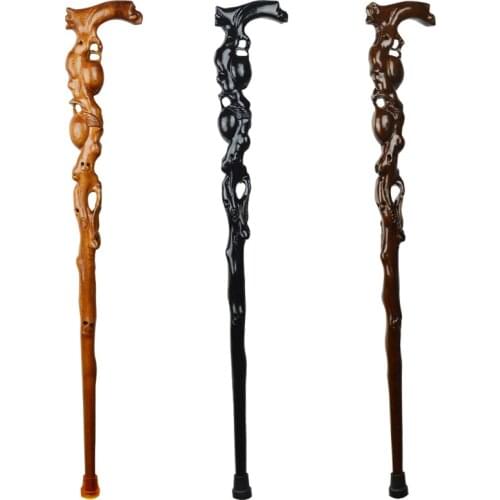 Grandpa Walking Sticks Hand Carven Canne Luxury High Grade Birthday Gift Monolith Real Natural Solid Wood Hand Crutch Mahogany