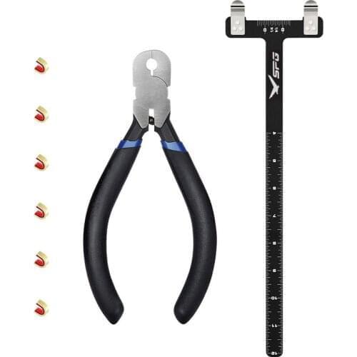 Hunting Archery D Loop Release Nocking Point Pliers+T Shaped Bow Square Tool+6PCS Brass Buckle Clip