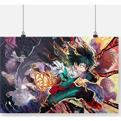 Boku No Hero Academia Anime Poster Framed Wooden Frame Canvas Painting Wall Art Decor Room Bedroom Study Home Decoration Prints