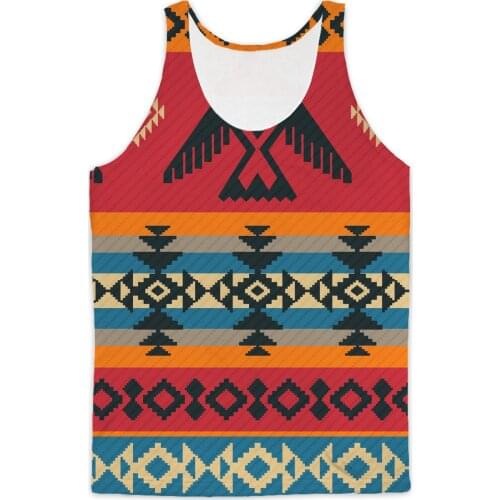 REAL American SIZE Native Print Style Sublimation Print Tank top - plus size