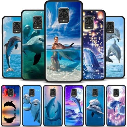 Sea animal cute dolphin Case For Xiaomi Redmi Note 10 Pro Max 9 8 7 Silicon Cover For Redmi K40 Pro Plus 9 Power 9A 9C 9T Shell