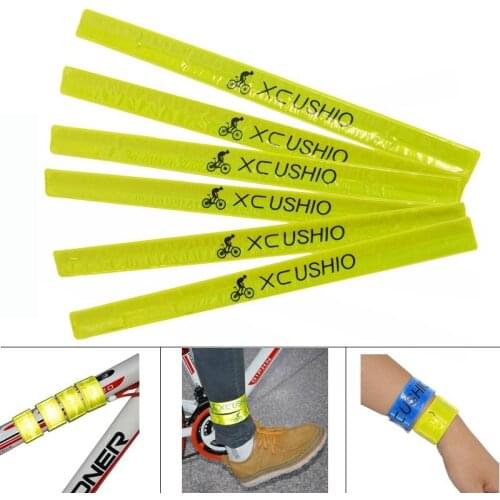 3*40cm Bicycle Reflective Tape Pants Leg Strap Belt Silicone Steel Plate Bike Sticker Decal Reflector Strap Cycling Accessories