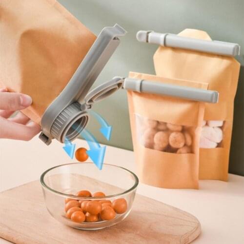 4Pcs/Set Sealing Clip Snack Fresh Food Storage Bag Clips Solid Color Moisture Proof PP Fresh-Keeping Food Bag Clamp for Kitchen