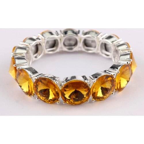 Facet Glass Crystal Stone Bracelet Bangles Adjustable Dot Crystal Stones Bracelets for Woman