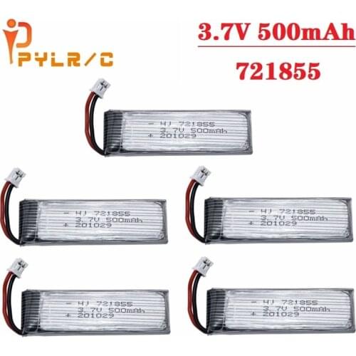 1S 4.2V 3.7V 500mAh Lipo Battery for RC Helicopter Drone Spare Parts 721855 with 2.00mm Plug 10PCS