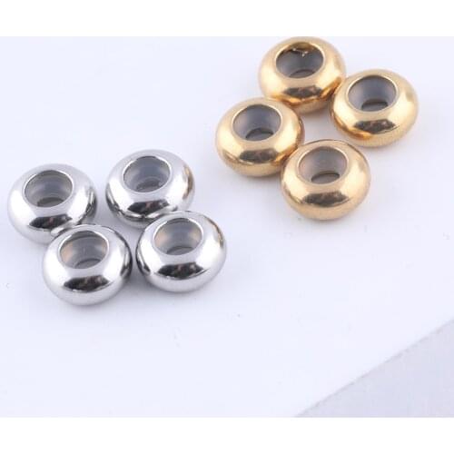 20pcs 2.5mm hole stainless steel slider spacer beads diy for bracelets necklace making accessories