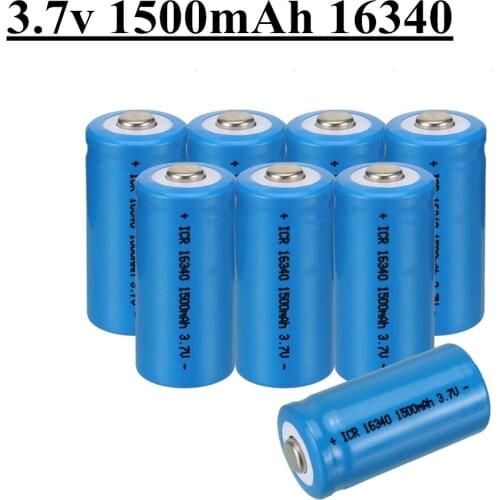 3.7V 1500mAh 16340 Li-ion Batteries CR123A Battery LED Flashlight Travel Wall Charger For 16340 CR123A Rechargeable Battery