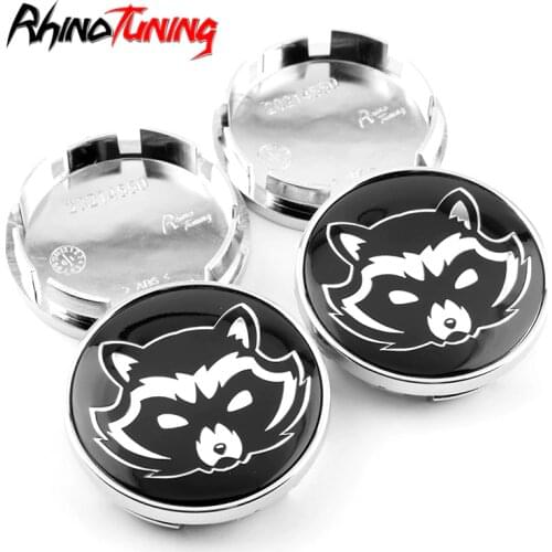 4pcs 61mm 55mm Wheel center Hubcaps Raccoon pattern Cover Fit for Subaru Audi Toyota Weds Rial Imola wheels MSW Car Rims