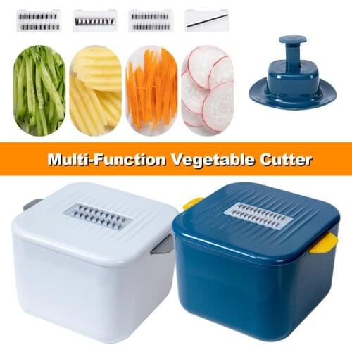 4 in 1 Multi-function Vegetable Cutter with Drainage Basket for Household Use does not Hurt Hand Shredder Potato Shreds Kitchen