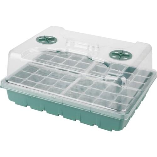 48 Hole Plastic Nursery Pots Planting Seed Tray Kit Plant Germination Box With Dome Base Garden Grow Box Gardening Supplies