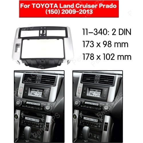2 Din Car Radio DVD Fascia Frame Mount Refitting Kit Panel For TOYOTA Land Cruiser Prado (150) trim CD ABS Bezel Dash Surround