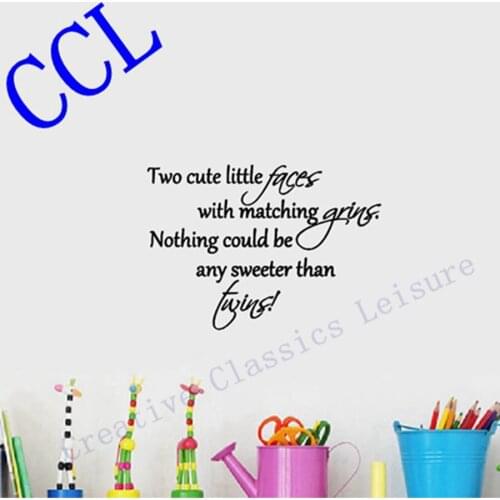 Free Shipping Baby Twin Saying Quote Wall Decal Nursery Vinyl Decor , twins room art decor