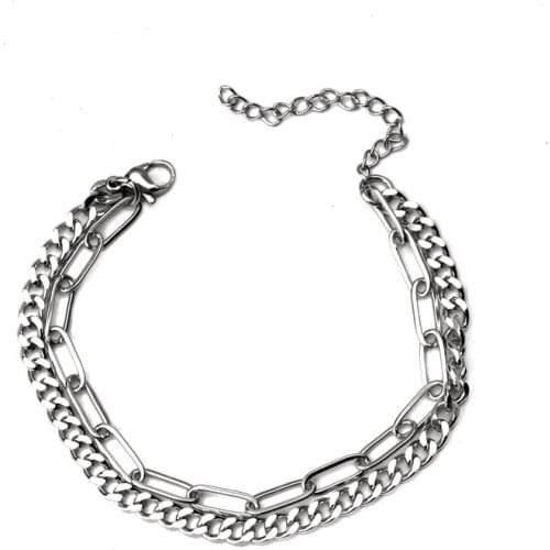 Stainless Steel Bracelet Cuban Link Chains Bangles For Men Women Hip Hop Jewelry
