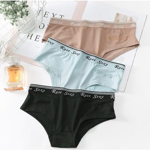 BZEL Sexy Womens Panties Female Cotton Breifs Sport Breathable Underwear Skin-Friendly Lingerie Soft Low-Rise Letter Underpants