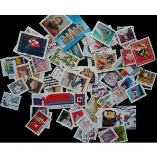 Canada100 PCS / LOT All Different Used Postage Stamps With Post Mark No repeat In Good Condition For Collecting
