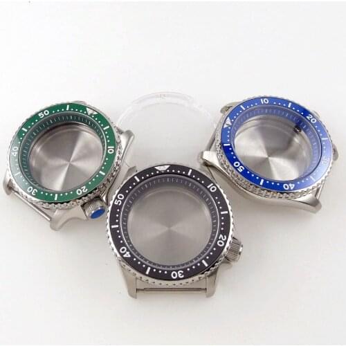 41mm Diver Watch Case Spare Parts Fit For NH35 NH36 Movement Aluminum Bezel Insert Sapphire Glass 200M Waterproof 120 Clicks