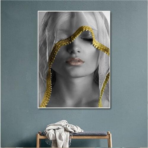 Black White Women Abstract Canvas Paintings Modern Pictures posters Printed Nordic Style Scandinavian for Living Room Decoration