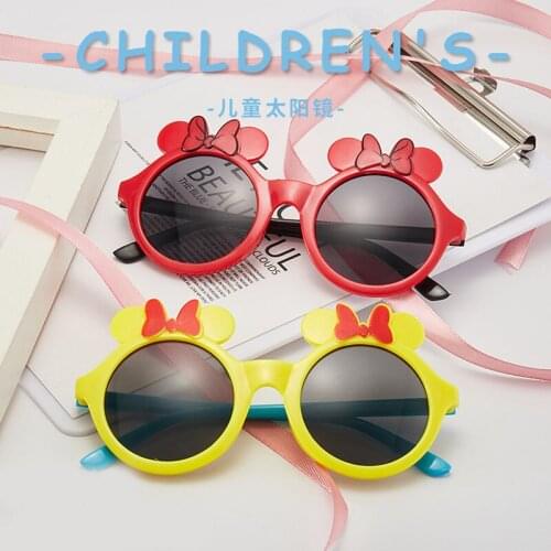 Childrens sunglasses lovely Disney Bow Minnie Childrens anti-UV glasses outdoor Take pictures Visor Birthday party decoration